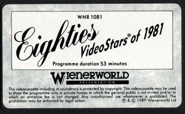 Various : Eighties - Video Stars Of 1981 (VHS, Comp, Mono, PAL)