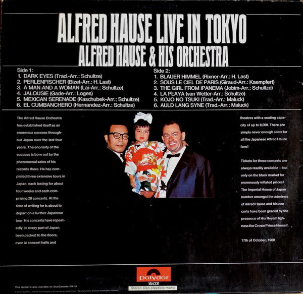 Orchester Alfred Hause : Alfred Hause Live In Tokyo (LP)