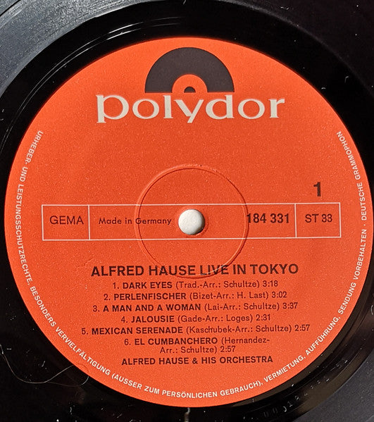 Orchester Alfred Hause : Alfred Hause Live In Tokyo (LP)
