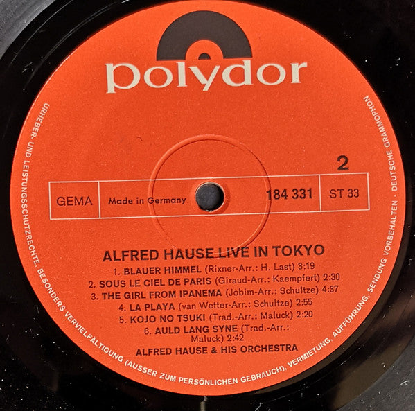 Orchester Alfred Hause : Alfred Hause Live In Tokyo (LP)