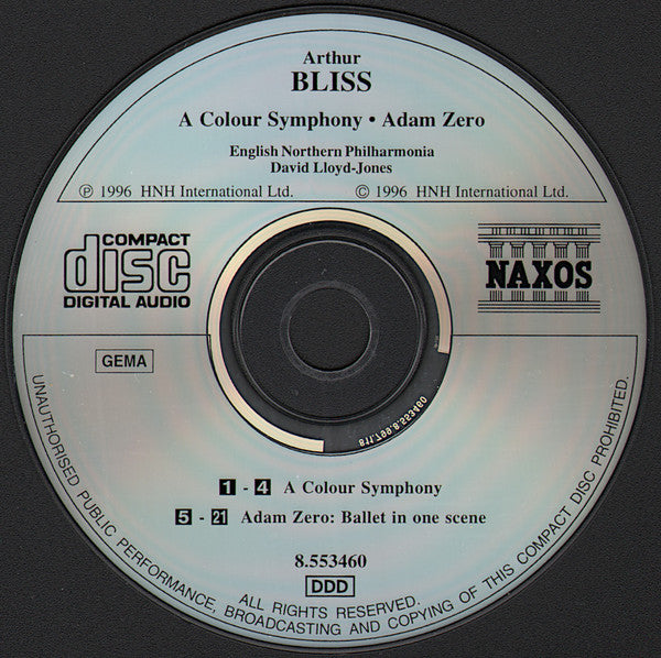 Bliss* / English Northern Philharmonia, David Lloyd-Jones : A Colour Symphony • Adam Zero (CD, Album)
