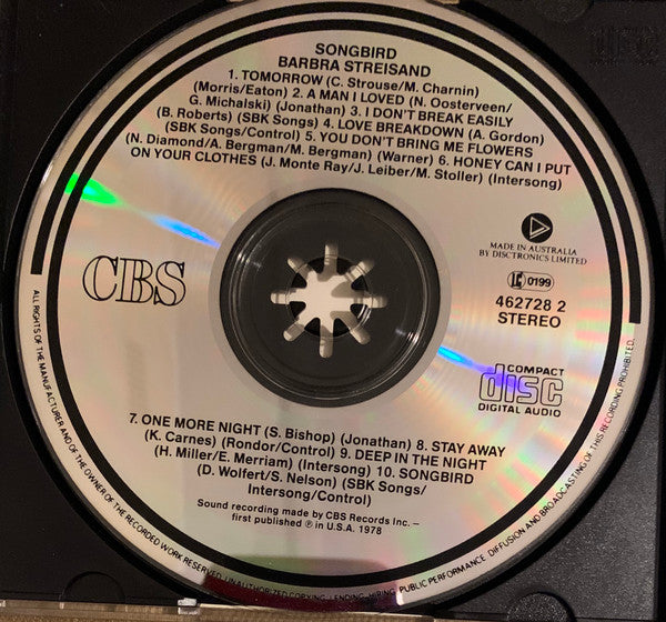 Barbra Streisand : Songbird (CD, Album, RE)