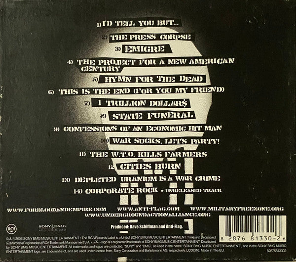 Anti-Flag : For Blood And Empire (CD, Album)