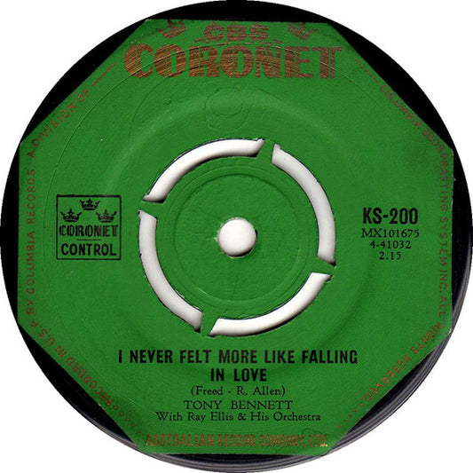 Tony Bennett : I Never Felt More Like Falling In Love (7", Single)