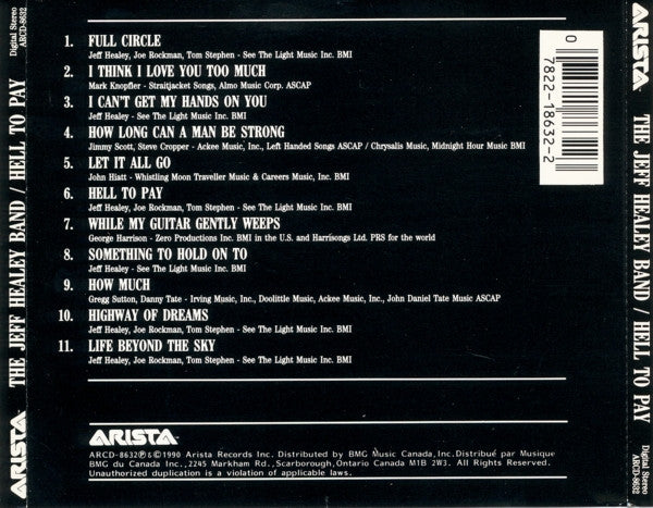 The Jeff Healey Band : Hell To Pay (CD, Album)