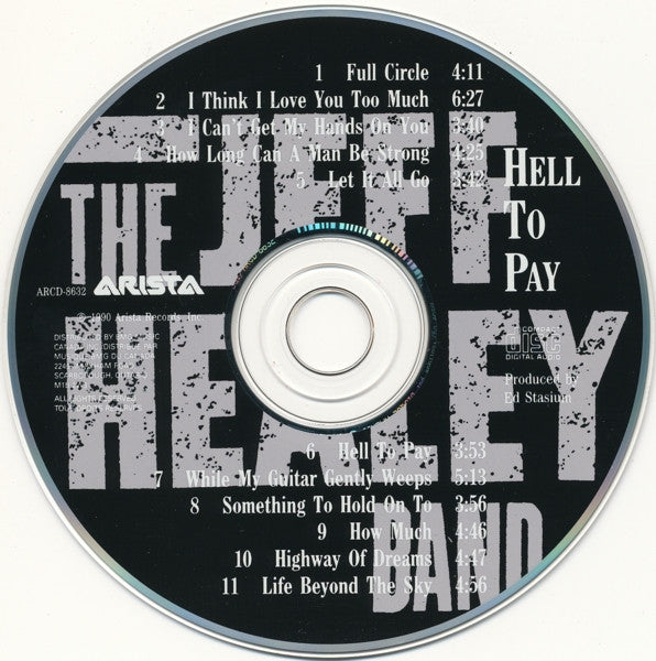 The Jeff Healey Band : Hell To Pay (CD, Album)