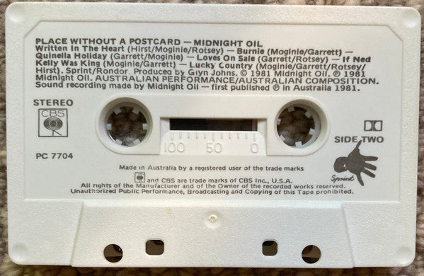 Midnight Oil : Place Without A Postcard (Cass, Album)