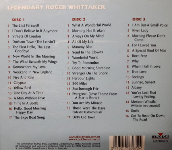 Roger Whittaker : Legendary (3xCD, Comp)