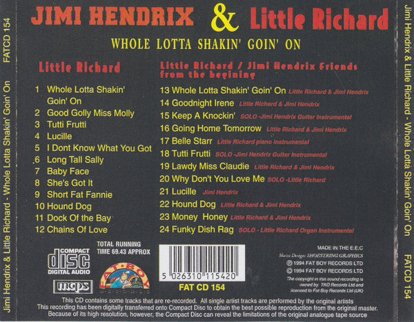 Jimi Hendrix & Little Richard : Whole Lotta Shakin' Goin' On (CD, Comp)