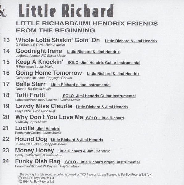 Jimi Hendrix & Little Richard : Whole Lotta Shakin' Goin' On (CD, Comp)