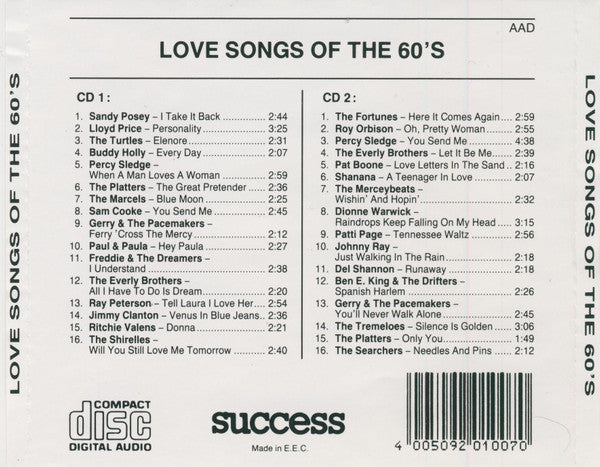 Various : Love Songs Of The 60's (2xCD, Comp)