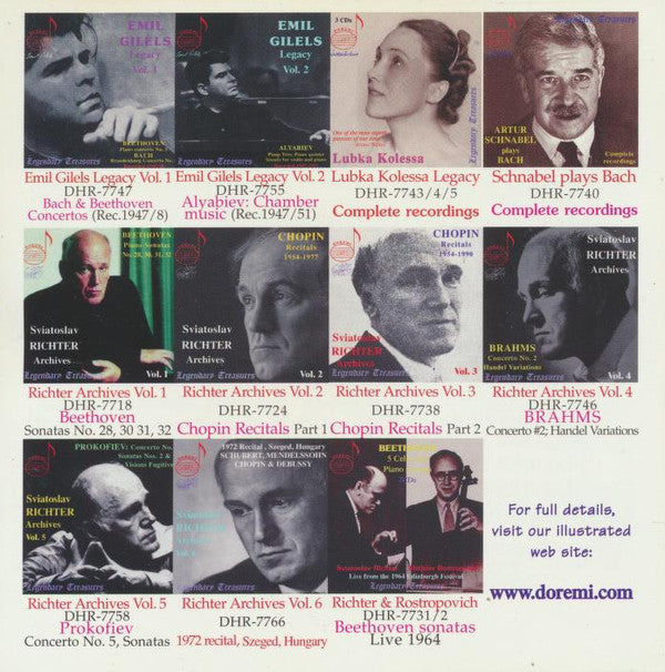 Emil Gilels : Legacy Vol. 3 - Live Performance, Helsinki Festival, August 24, 1975 (CD, RM)