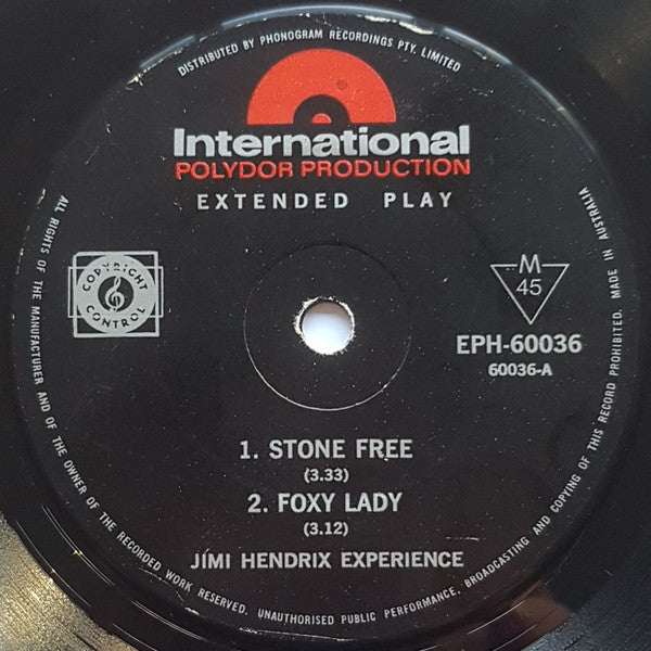 The Jimi Hendrix Experience : Stone Free (7", EP, Mono, RE)