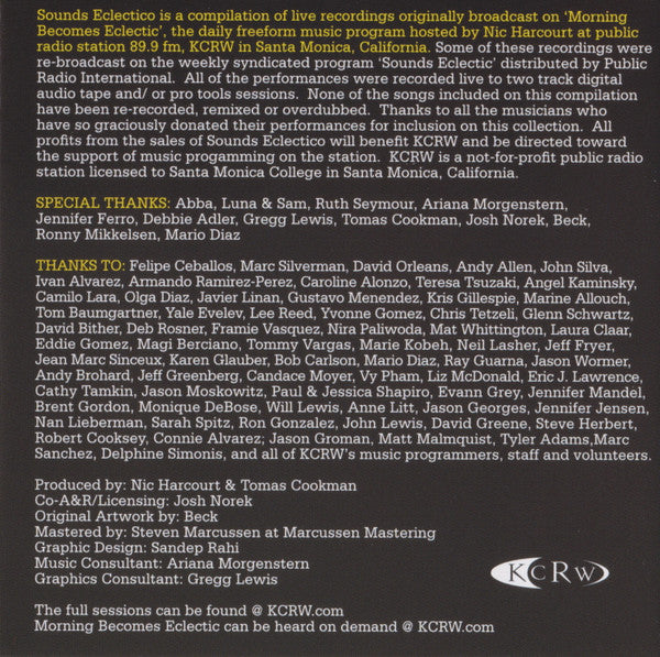 Various : KCRW Sounds Eclectico (CD)