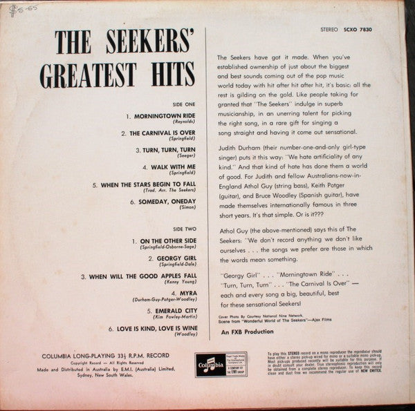 The Seekers : Greatest Hits (LP, Comp)