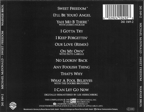 Michael McDonald : Sweet Freedom (CD, Comp, RM)