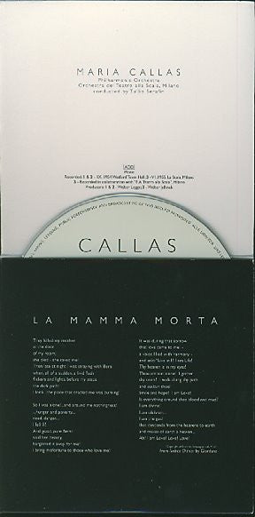 Maria Callas : La Mamma Morta & 2 Other Titles From The Motion Picture ' Philadelphia ' (CD, Maxi, Mono, Dig)