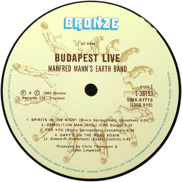 Manfred Mann's Earth Band : Budapest Live (The Best Of) (LP, Album)