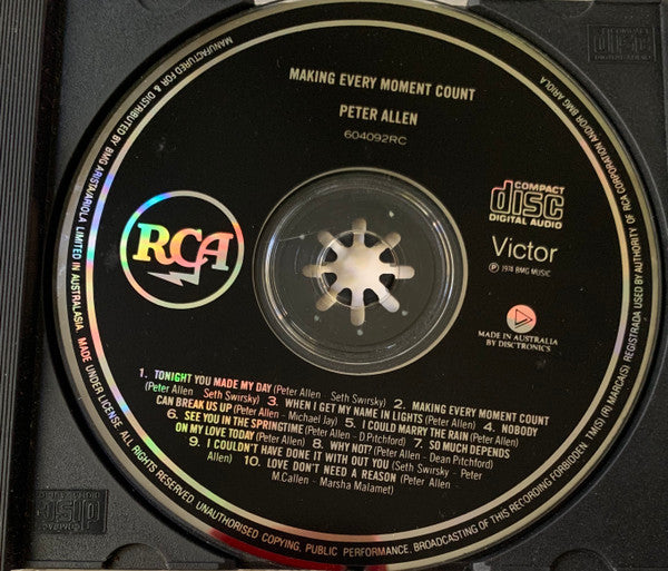 Peter Allen : Making Every Moment Count (CD, Album)