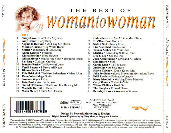 Various : The Best Of Woman To Woman (2xCD, Comp)