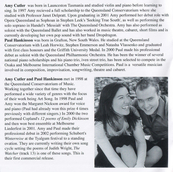 Amy Cutler (4) & Paul Hankinson : Art Songs (CD, Album)