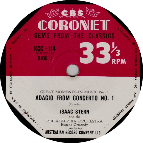 Isaac Stern, The Philadelphia Orchestra Conductor Eugene Ormandy : Great Moments In Music No. 1 (7", EP)