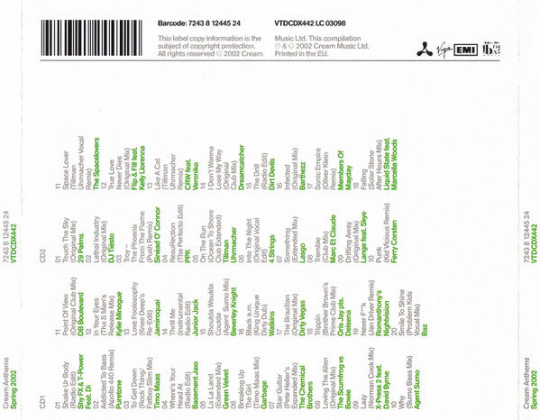 Various : Cream Anthems (Spring 2002) (2xCD, Comp, Mixed)