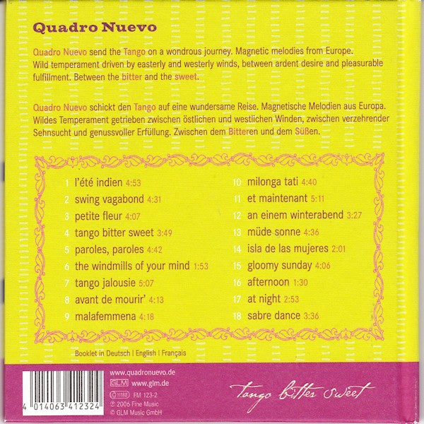 Quadro Nuevo : Tango Bitter Sweet (CD, Album, Med)