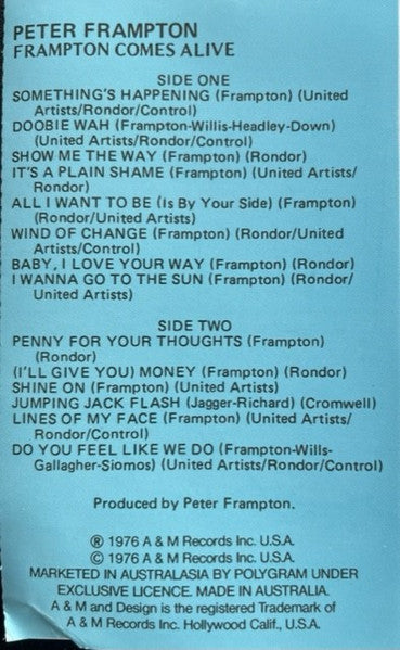 Peter Frampton : Frampton Comes Alive! (Cass, Album, RE, Dol)