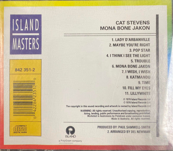 Cat Stevens : Mona Bone Jakon (CD, Album)