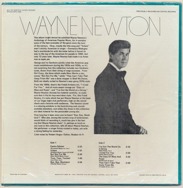 Wayne Newton : Danke Schoen (LP, Album, RE)