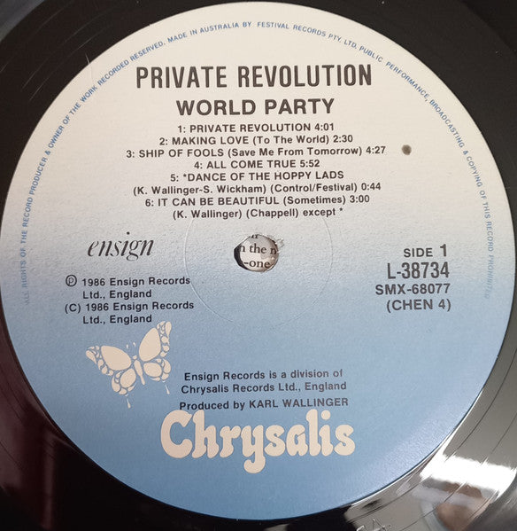 World Party : Private Revolution (LP, Album, Obi)