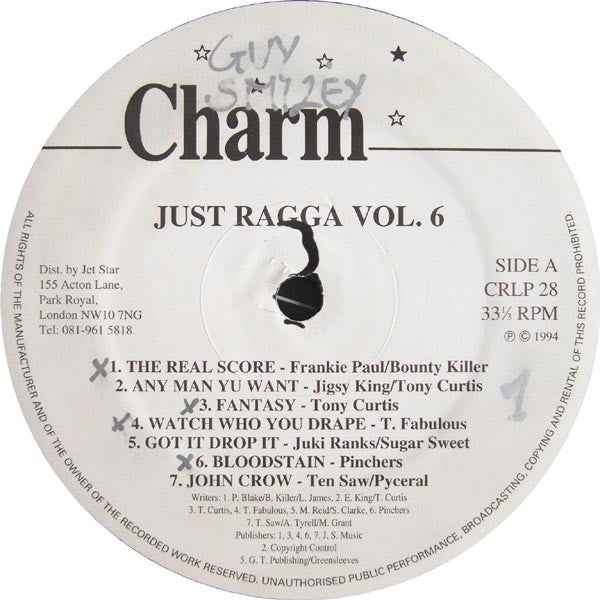 Various : Just Ragga Volume 6 (LP, Comp)