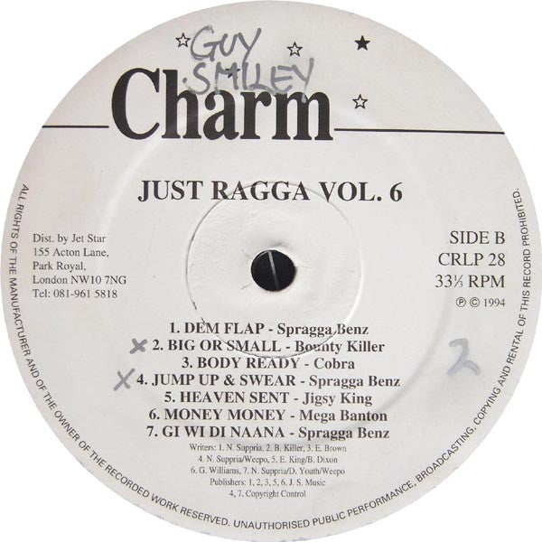 Various : Just Ragga Volume 6 (LP, Comp)