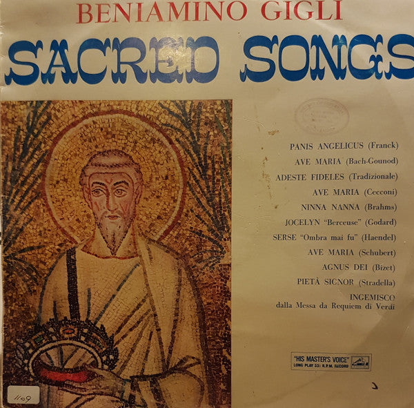 Beniamino Gigli : Sacred Songs (LP, Comp, Mono)