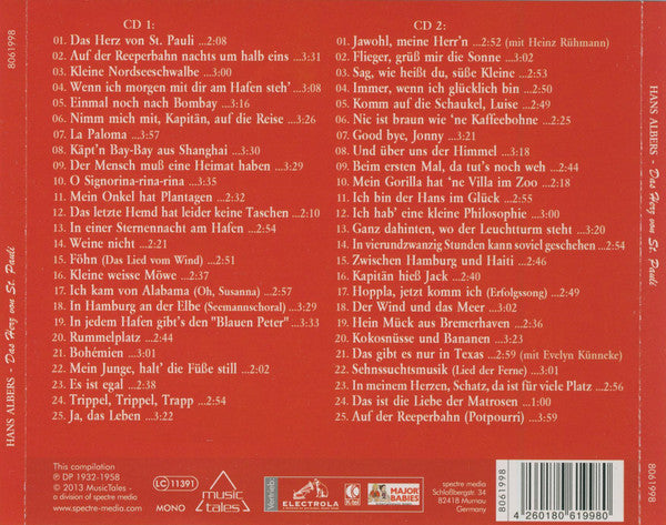 Hans Albers : Das Herz Von St. Pauli (2xCD, Comp, Mono)