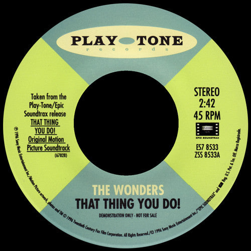 The Wonders : That Thing You Do! / Dance With Me Tonight (7", Promo)