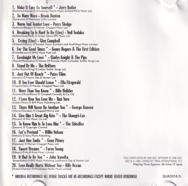Various : Love Songs: If You Ever Should Leave (CD, Comp)