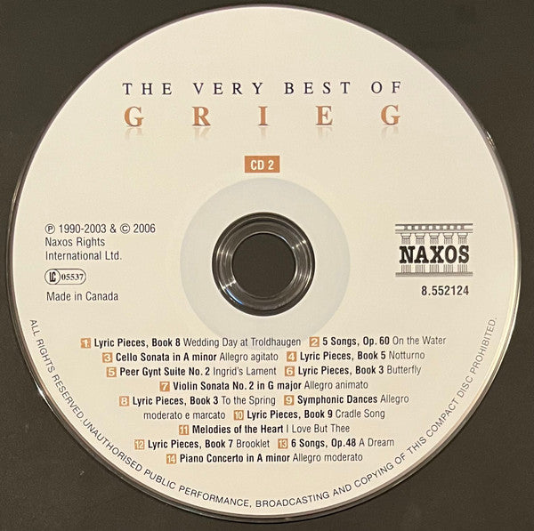 Edvard Grieg : The Very Best Of Grieg (2xCD, Comp)
