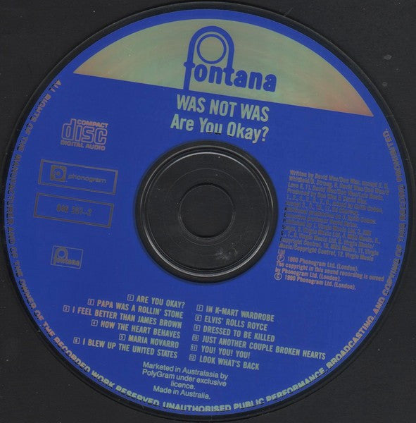 Was (Not Was) : Are You Okay? (CD, Album)