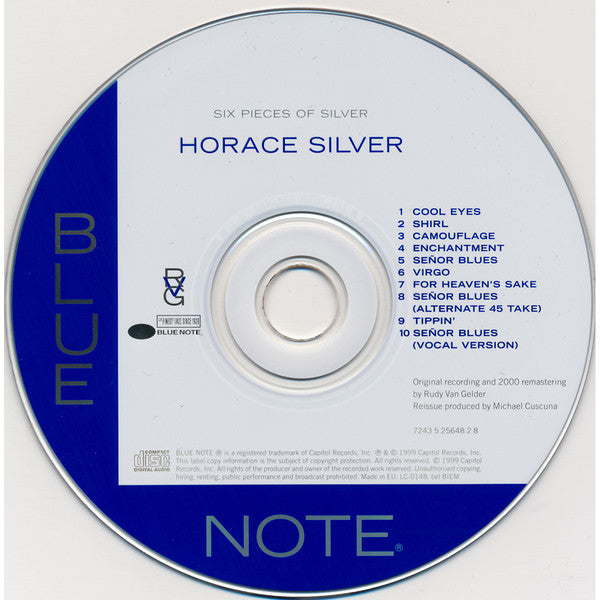 The Horace Silver Quintet : 6 Pieces Of Silver (CD, Album, RE, RM, RP)