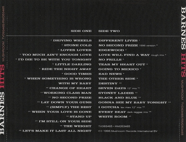 Barnes* : Barnes Hits (The Double CD Anthology Of Singles And Rarities) (2xCD, Comp)