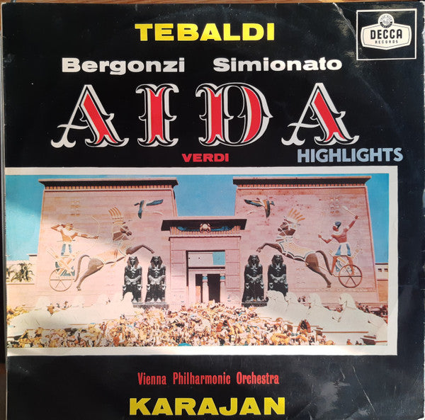 Giuseppe Verdi, Renata Tebaldi, Carlo Bergonzi, Giulietta Simionato, Wiener Philharmoniker, Herbert von Karajan : Aida Highlights (LP, ful)
