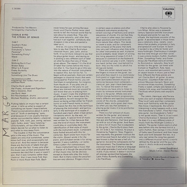 Charlie Byrd : The Stroke Of Genius (LP, Album)