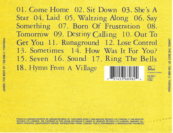James : The Best Of (CD, Comp, RE, DAD)