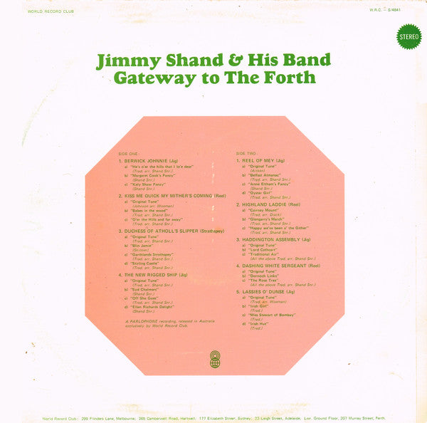 Jimmy Shand & His Band* : Gateway To The Forth (LP, Album, Club)
