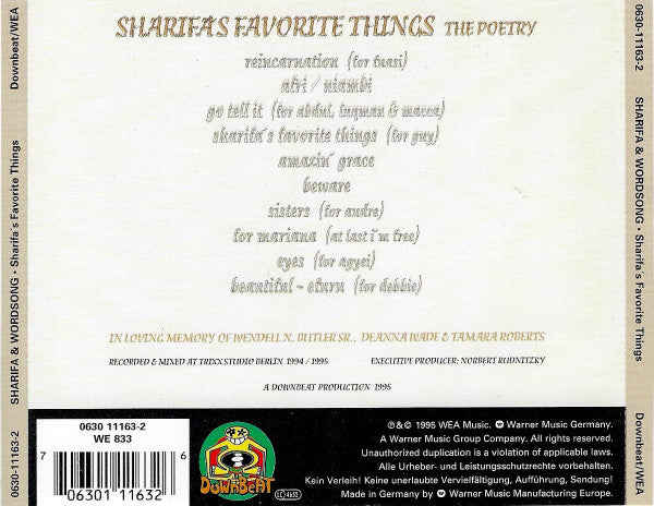Sharifa & Wordsong : Sharifa's Favorite Things (The Poetry) (CD)