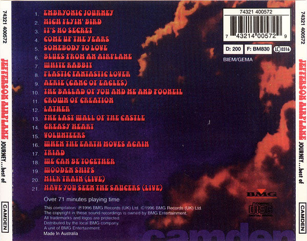 Jefferson Airplane : Journey...The Best Of (CD, Comp)
