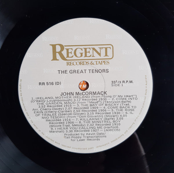 John McCormack (2) / Richard Crooks (2) : The Great Tenors (LP, Comp)