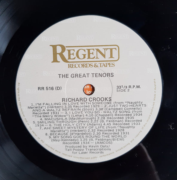 John McCormack (2) / Richard Crooks (2) : The Great Tenors (LP, Comp)